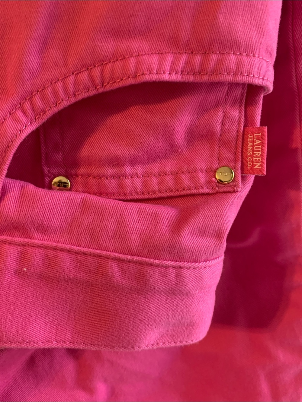 Ralph Lauren Woman’s Pink Capri jeans Size 10 Like NEW Lightweight 5-pocket Cute - Picture 4 of 7
